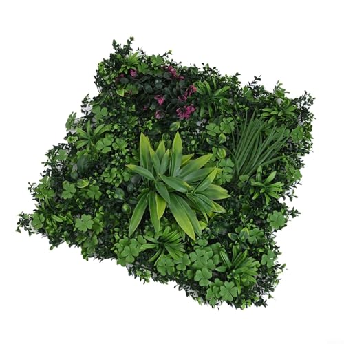 Niceminiwall Künstliche grüne Wandpaneele, UV-geschützte Sichtschutz-Hecke, realistische Kunstpflanzenabdeckung für Haus, Garten, Zaun, Dekoration, 50 x 50 cm (A) von Niceminiwall