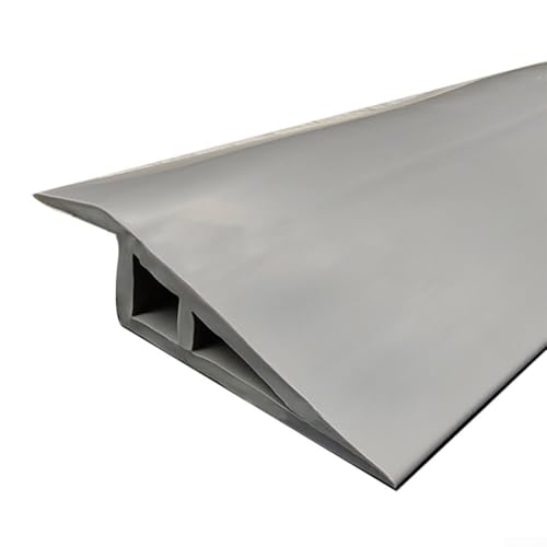 Niceminiwall Kunststoff-Bodenkantenstreifen, 1 m, selbstständiger Übergang für Teppich, Laminat oder Holzböden, flexibel, wasserdicht, PVC-Kantenverkleidung, Rampenabdeckung zum Reduzieren (grau) von Niceminiwall