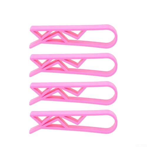 Niceminiwall Kunststoff-Müllbeutel-Clip-Set für Mülleimer, sichere Müllsack-Verschlüsse für Küchenabfalleimer oder Haushaltsmülleimer, langlebige Klemmen zum Halten (4 Stück, Rosa) von Niceminiwall
