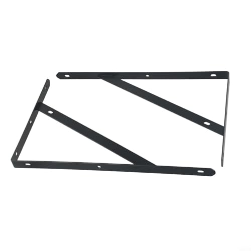 Niceminiwall L-förmige Regalhalterungen aus Metall, robust, kaltgewalzter Stahl, rechtwinklig, Wandhalterungen für Bücherregal, Küche oder Garten, verdickte Ecken, Schwarz, 30,5 cm, 2 Stück von Niceminiwall