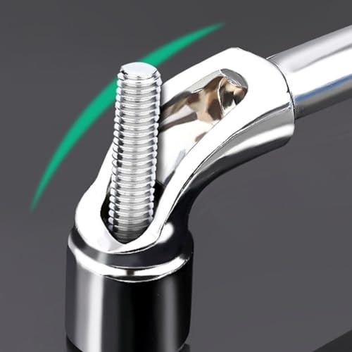 Niceminiwall L-förmiger Rohr-Steckschlüssel, 6 mm, 8 mm, 10 mm, 12 mm, Stahl-Handwerkzeug mit verchromter matter Oberfläche, für Autoreparatur und Motorradwartung, sechseckiges Tiefloch (6 mm) von Niceminiwall