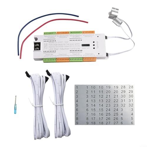 Niceminiwall LED-Bewegungsmelder-Treppen-Controller-Set mit 32-K PIR automatischer Schrittlichtsteuerung, DC 12–24 V Niederspannung, Dual-Sensoren und einstellbarer Verzögerung für (Controller-Set von Niceminiwall