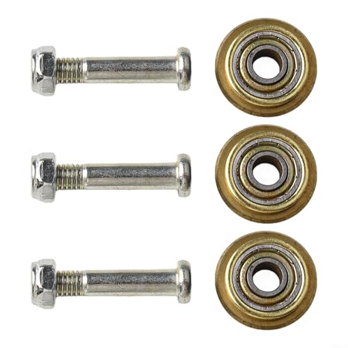 Niceminiwall Manuelle Fliesen-Drehlagerräder mit Schrauben, Metall-Porzellan-Räder, Ersatzteile für Keramikfliesen-Schneidemaschine, glatt, 3 Stück von Niceminiwall