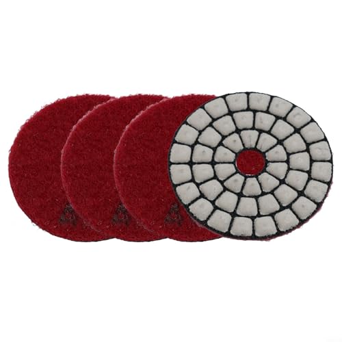 Niceminiwall Nass-Polierpads für Granit, Marmor, Quarzit und Fliesen, flexible Schmirgelharz-Schleifscheiben mit Körnung 50, 100, 200, 400, 4 Stück, 50 mm, 4 Stück von Niceminiwall