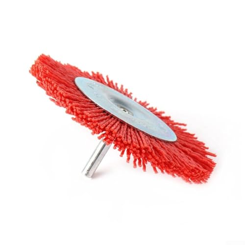 Niceminiwall Nylon-Topfbürste, Schleifdrahtrad für Winkelschleifer, 6 mm Schaft, Drehwerkzeugaufsatz zum Polieren, Entgraten, Entfernen von Farbe, Reinigung von Metall, Holz, Fliesen (100 mm) von Niceminiwall