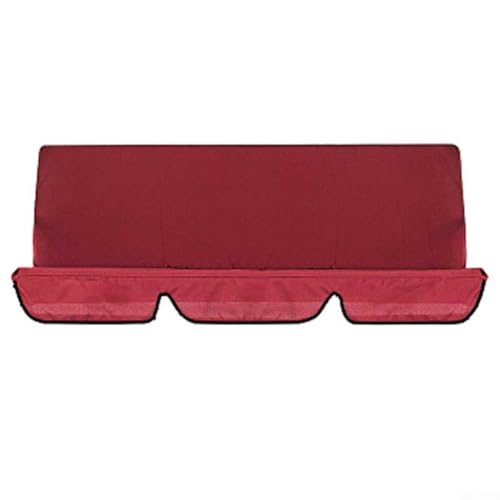 Niceminiwall Outdoor 2-3-Sitzer Schaukel Baldachin Ersatzset, wasserdichte Polyester-Hängematte Markise und Sitzbezug für Garten Veranda Schaukelstuhl, staubdichtes Sonnenschutzzubehör f(rot) von Niceminiwall