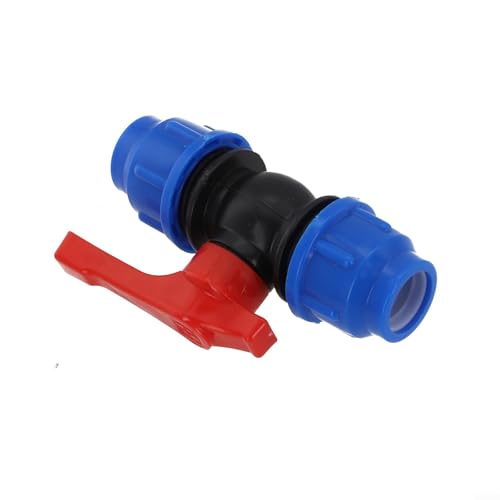 Niceminiwall PE-Rohr-Kugelhahn mit Außengewinde, langlebiges PE-Absperrventil für Sanitär- und Bewässerungssysteme, hochdruckbeständig, Schwarz und Blau (20 mm) von Niceminiwall