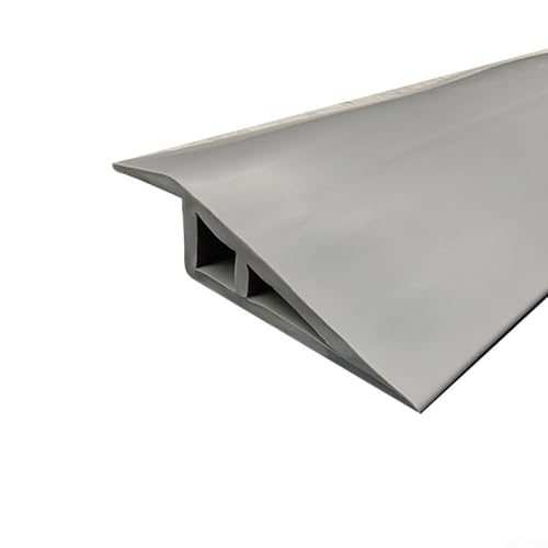 Niceminiwall PVC-Boden-Übergangsstreifen, 1 m x 5 cm, selbstklebende Kantenverkleidung, wasserdicht, verschleißfest, Abdeckung für Laminat, Teppich, Holz oder Gummiböden, Höhe (grau) von Niceminiwall