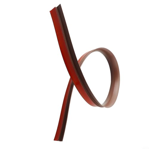 Niceminiwall PVC-Boden-Übergangsstreifen, 5,1 cm breit, selbstflach, Laminat-Bodenabdeckung für Fliesenspalte und Treppenkanten mit Eichenholzmaserung, flexible Vinylschwelle (dunkelbraun) von Niceminiwall