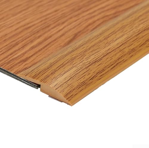 Niceminiwall PVC-Boden-Übergangsstreifen, 5,1 cm breit, selbstflach, Laminat-Bodenabdeckung für Fliesenspalte und Treppenkanten mit Eichenholzmaserung, flexible Vinylschwelle (gelbe Eiche) von Niceminiwall