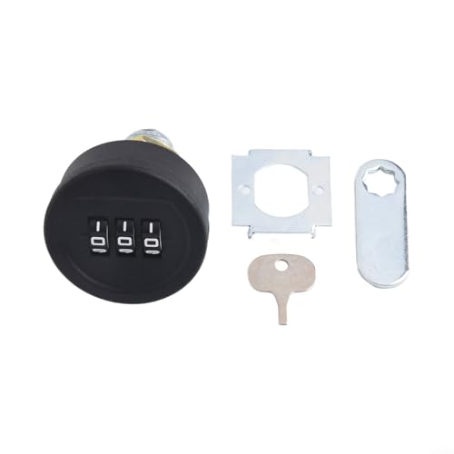 Niceminiwall Passwortschloss mit 3-stelliger Zahlenkombination für Schrank, Briefkasten, Möbel, Hardware, Kunststoff-Zink-Legierung, Stahlkonstruktion mit 20 mm oder 30 mm Gewinde (30 mm, schwarz) von Niceminiwall