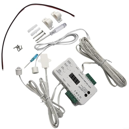 Niceminiwall Pixel Treppenlicht-Controller, dimmbar, Leiterbeleuchtung, PIR-Bewegungssensor-Set mit Tageslichtsensor für RGB und einfarbige LED-Streifen bis zu 512 Pixel, DC 12–24 V von Niceminiwall