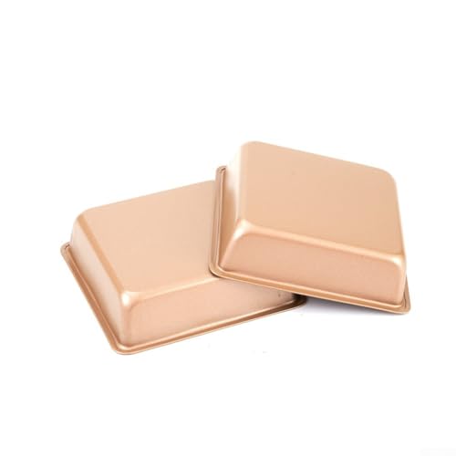 Niceminiwall Quadratische Kuchenformen, 10,2 cm, kohlenstofffreier Stahl, robuste Kuchenformen zum Backen von Brownies, Biskuit, Brot, Küche, Backgeschirr (10 x 10 x 3 cm) von Niceminiwall