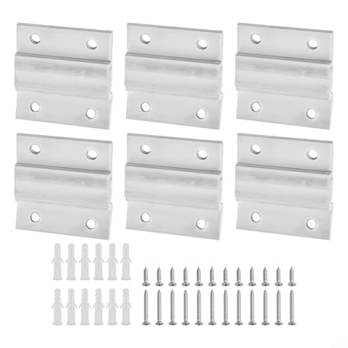 Niceminiwall Robuste, ineinandergreifende Haken für Bilderrahmen, Z-Klemmen zum Aufhängen von Bildern, Kunstwerken, Spiegeln, 5 x 5 cm, Aluminiumbefestigungs-Sortiment mit Schrauben, einfach zu von Niceminiwall