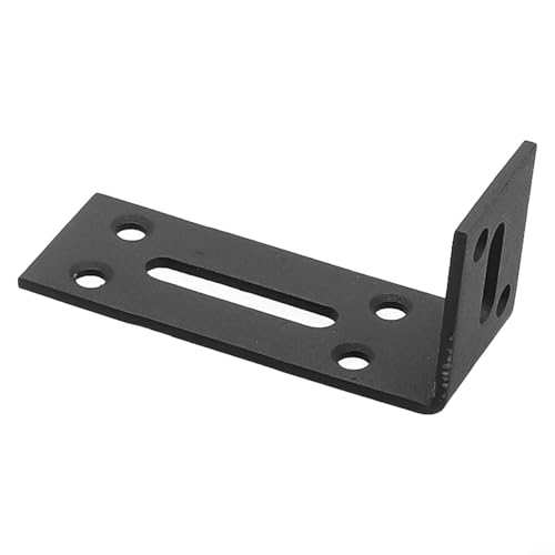 Niceminiwall Robuste L-förmige, verstellbare Eckregalhalterung, industriell, kaltgewalzter Stahl, Winkelstütze für Schränke, Bücherregale, Küche oder Garage, 90 Grad (Schwarz, S) von Niceminiwall