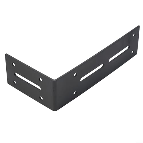 Niceminiwall Robuste L-förmige, verstellbare Eckregalhalterung, industriell, kaltgewalzter Stahl, Winkelstütze für Schränke, Bücherregale, Küche oder Garage, 90 Grad (schwarz, L) von Niceminiwall