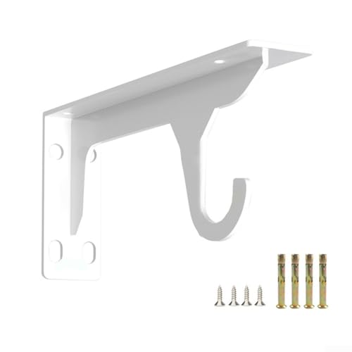 Niceminiwall Robuste Regalhalterungen mit 110 kg Tragkraft, rostfreie Stahlkonstruktion für den Innen- und Außenbereich, weißes oder schwarzes Finish, 2er-Pack (weiß) von Niceminiwall