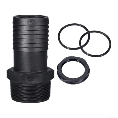 Niceminiwall Rohrverschraubung in Industriequalität mit Widerhaken Schlauchadapter Temperaturbereich – 15,6 °C bis 120 °C für Sanitärsysteme zu Hause, schwarz (5,1 cm) von Niceminiwall