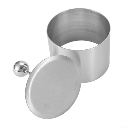 Niceminiwall Runde Edelstahl-Kaltform mit Pushbrett für Salate, Kuchen und Desserts, Lebensmittelqualität, Backringwerkzeug für Vorspeisen, Gebäck und kreative Beschichtung, (S) von Niceminiwall