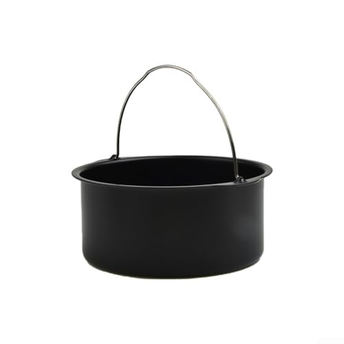 Niceminiwall Runde Kuchenform aus Karbonstahl, nicht backend, 15,2 cm, für Luftfritteusenkorb, lebensmittelechtes Material mit Griffen, hohe Widerstandsfähigkeit (20,3 cm) von Niceminiwall