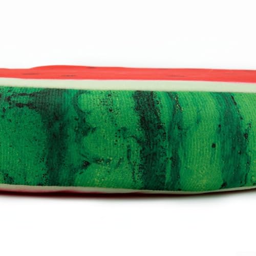 Niceminiwall Rundes Kissen in Fruchtform, Plüschkissen für Stuhl, Sitz, Boden oder Garten, weich, überfüllt, Baumwollschaum-Pad für Zuhause und Außenbereich (Wassermelone), 40 cm von Niceminiwall