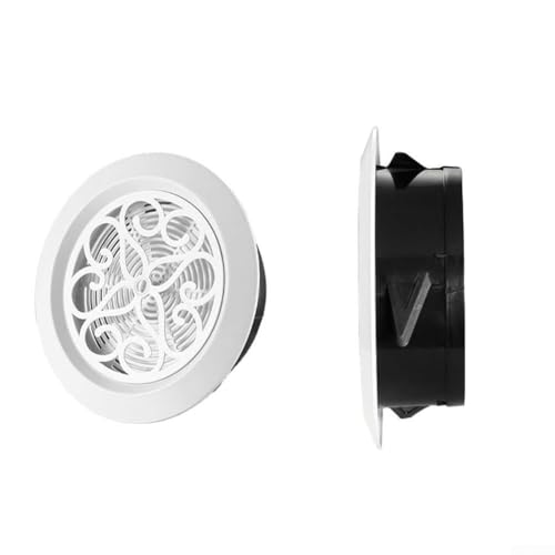 Niceminiwall Rundes Lüftungsgitter mit verstellbaren Lamellen und Fliegengitter, ABS-Decken- oder Wandlüftungsabdeckung für K-Lüftungssysteme, weißer Luftauslass für Küche (150 mm) von Niceminiwall