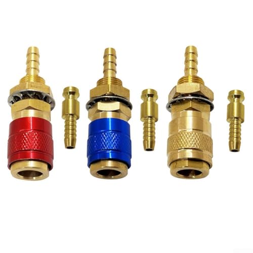 Niceminiwall Schnellverbinder-Set aus Messing, für Gas- und Wasser-Schnellverbinder-Set für 8 mm Rohr-Innendurchmesser mit 12 mm Gewinde, kompatibel mit Schweißbrennern 12/18/20/27 von Niceminiwall