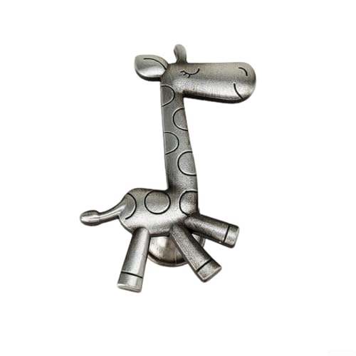 Niceminiwall Schrankgriffe und Möbelgriffe in Giraffenform, Zinklegierung für Kinderzimmer, dekorative Tierknöpfe für Schublade, Kommode, Kleiderschrank und Tür, Gold / Silber (antik für Zinn) von Niceminiwall