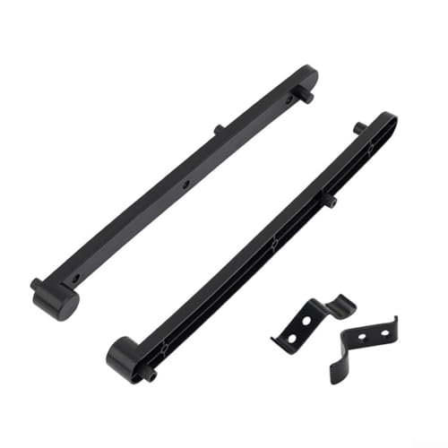 Niceminiwall Schubladenschienen Schrankschienen 250 mm Kunststoff Türbeschläge Zubehör für Bücherregal Schrank aufklappbar mit Installationsclips Halterungen Set (schwarz) von Niceminiwall