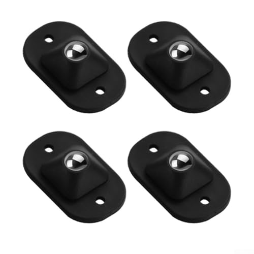 Niceminiwall Selbstlaufrollen für Möbel und Aufbewahrungsboxen, 360 Grad drehbare Mini-Räder mit Edelstahl-Konstruktion, robust, rostbeständiges Design (schwarz) von Niceminiwall