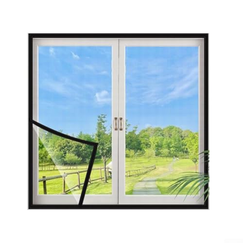 Niceminiwall Selbstschutz für Fenstergitter, 90 x 120 cm, PP-Material, feines gleichmäßiges Netz, einfach zu schneiden und zu installieren, weißes Netz mit weißen oder schwarzen Aufklebern für von Niceminiwall