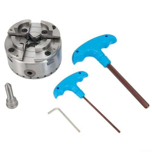 Niceminiwall Selbstzentrierendes Drehfutter mit M33-Gewinde, 10,2 cm, 4 Backen, 2,5 mm Schraubenschlüssel, 96 mm Bohrfutter OD von Niceminiwall