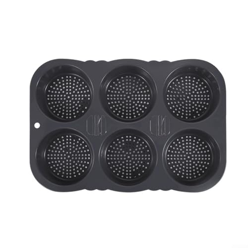 Niceminiwall Silikon-Backblech mit 6 Mulden, Antihaft-Backblech, flexible Brotform für hausgemachte Burgerbrötchen, gleichmäßige Wärmeverteilung und leicht zu lösende Backformen für von Niceminiwall