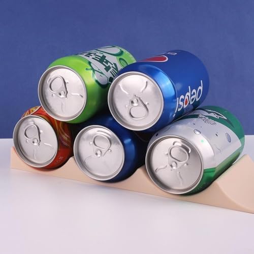 Niceminiwall Stapelbarer Weinflaschenhalter für Kühlschrank oder Arbeitsplatte, horizontales Weinregal für 10 Flaschen, platzsparendes PP-Material, Getränke-Organizer mit Welle (Khaki) von Niceminiwall
