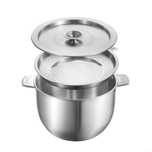 Niceminiwall Suppenölfilter aus Edelstahl für Topf mit Deckel, feinmaschiges Sieb für Brühe, Fett, Schmalz, Fett und Speiseöl, langlebiges, rostbeständiges Waschbecken für die Aufbewahrung in der Niceminiwall Suppenölfilter aus Edelstahl für Topf mit Deckel, feinmaschiges Sieb für Brühe, Fett, Schmalz, Fett und Speiseöl, langlebiges, rostbeständiges Waschbecken für die Aufbewahrung in der von Niceminiwall