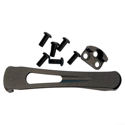 Niceminiwall Tiefer Taschenclip aus Titanlegierung, kompatibel mit Spyderco C81 und C223 Messer-Modellen, präzisionsgefräster Ersatz-Rückenclip mit sicherer 6-Schraube (schwarz) von Niceminiwall