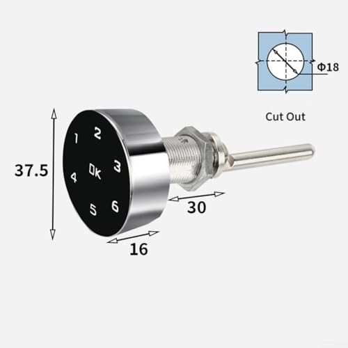 Niceminiwall Touchscreen-Passwortschloss für Schreibtisch, Kleiderschrank, Schublade, Schrank, elektronisches, digitales schlüsselloses Sicherheitsschloss mit anpassbaren Zugangscodes, sechsstelliges von Niceminiwall