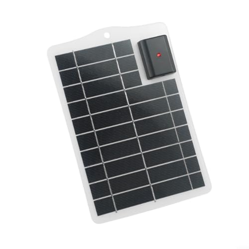 Niceminiwall Tragbares 5 W 5 V USB-Ladegerät mit hocheffizienten Polysiliziumzellen und gehärtetem Glas, langlebiges, wasserdichtes Design für Outdoor-Reisen, Handy (weiß) von Niceminiwall