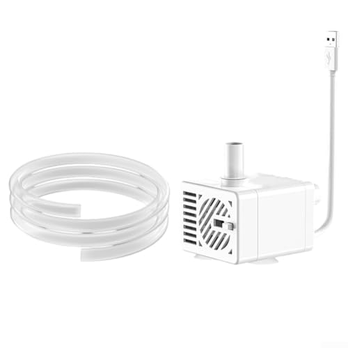 Niceminiwall Trinkbrunnen für Haustiere, Tauchpumpe mit Wasser-Trockenlaufschutz und automatischer Abschaltung, USB-betrieben, 1–3 W, für Katzen- und Hunde, 200 l/h Durchflussmenge und 1,5 m (2 m) von Niceminiwall