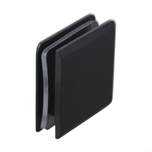 Niceminiwall U-förmige Messingklemme – für 8–12 mm Glasscheiben – Badezimmer-Hardware – Glastrennwand Zubehör – für Badezimmer gehärtete Glasscheiben (schwarz) von Niceminiwall