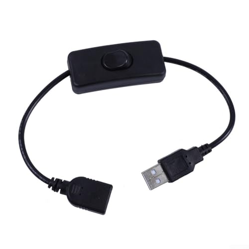 Niceminiwall USB-Schalterkabel, 30 cm, mit Ein-Aus-Steuerung, für Lichtleisten, Lampen, Schrank und Kleiderschrank, Korridor oder Theke, LED-Lichter, Metall und Kunststoff (schwarz) von Niceminiwall