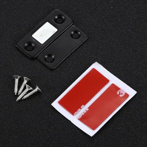 Niceminiwall Ultradünner magnetischer Schranktürschnapper, unsichtbarer Schrankschubladenriegel, starker Metall-Magnetschließer für Schrank- und Kommodentüren (schwarz) von Niceminiwall