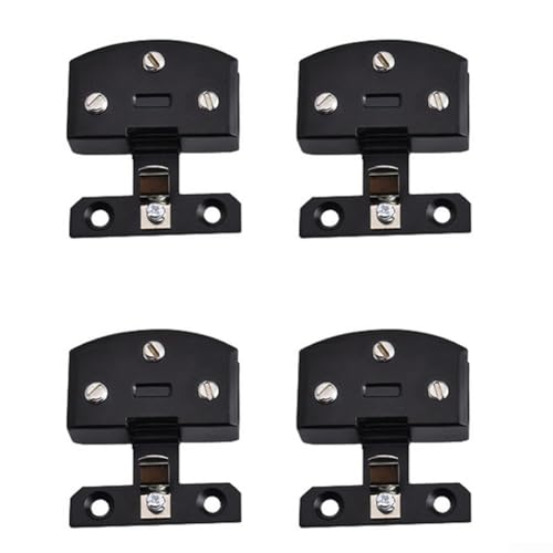 Niceminiwall Verstellbare Glastürscharniere aus Zinklegierung für 5–8 mm dicke Schränke, Dusche, Badezimmer, Küche, mit Schrauben, Schwarz, 4 Stück von Niceminiwall