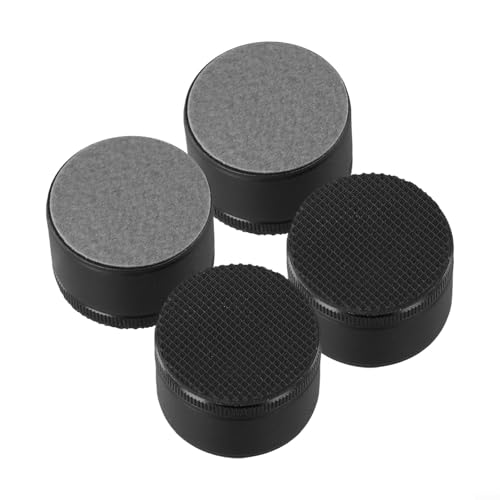 Niceminiwall Verstellbare Möbelbeinerhöhungen, rutschfest, Anti-Vibration, Bett- und Sofa-Füße, 2,7–4 cm Höhe, Schwarz/Grau/Gold, Aluminiumlegierung, stoßfeste Stützen für (schwarz), 4 Stück von Niceminiwall