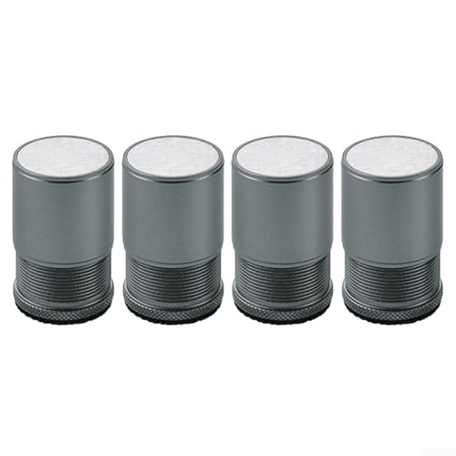 Niceminiwall Verstellbare Möbelerhöhungen für Bett, Stuhl, Sofa, Schrank, rutschfeste Füße aus Aluminiumlegierung mit stoßdämpfenden Matten, Höhenerhöhung 4,7–7,9 cm, Schwarz (Grau), 4 Stück von Niceminiwall
