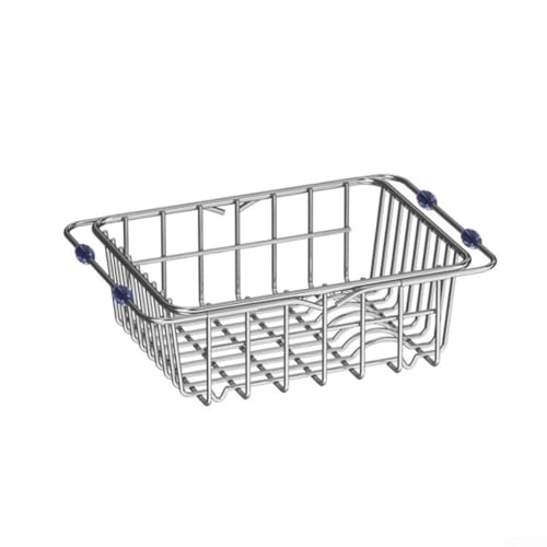 Niceminiwall Verstellbares Abtropfgestell aus Edelstahl mit ausziehbarem Abtropfhalter für die Küchenorganisation, über der Spüle für platzsparendes Design, rostfrei (30 x 20 x 10 cm) von Niceminiwall