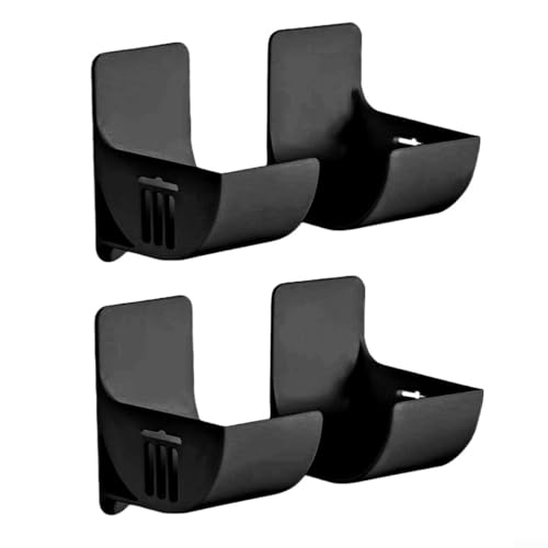 Niceminiwall Wandmontierter Müllbeutelhalter und Folienverpackungs-Organizer, selbstklebend, kein Bohren, Plastiktütenspender für Küche, Aufbewahrung und Organisation, 4 Stück (schwarz) von Niceminiwall