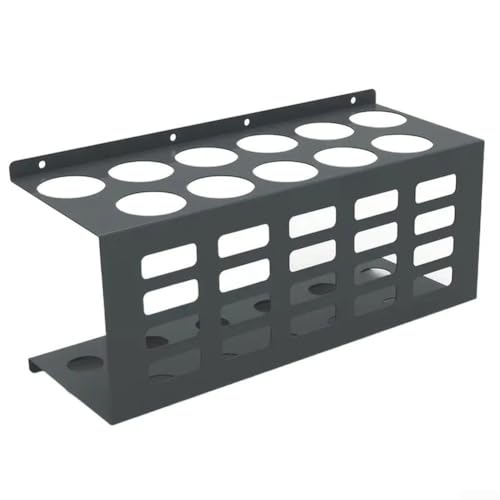 Niceminiwall Wandmontiertes Abdichtungswerkzeug-Aufbewahrungsregal, robuster Karbonstahl, Organizer, mehrere Schlitze, schwarz, rostfrei, für Rohre, Düsenspitzen, Werkstätten, Garagen (Stil B) von Niceminiwall