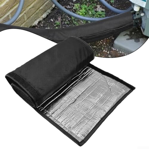 Niceminiwall Wetterfeste Kupferleitungs-Isolierhülse Thermoschutzabdeckung mit Schlaufen-Design für Split-System-Wärmepumpe, kanallos, AC 183,9 x 26,9 cm von Niceminiwall