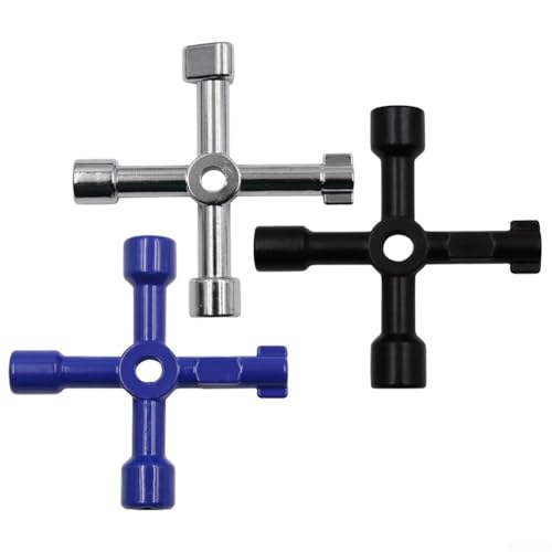 Niceminiwall Zinklegierung Schlüsselschlüsselsatz für elektrische Schalttafeln und Schränke, 3-teilige kompakte Schlosswerkzeuge mit Sicherheitskabel für Elektriker, Zug, Auto u von Niceminiwall